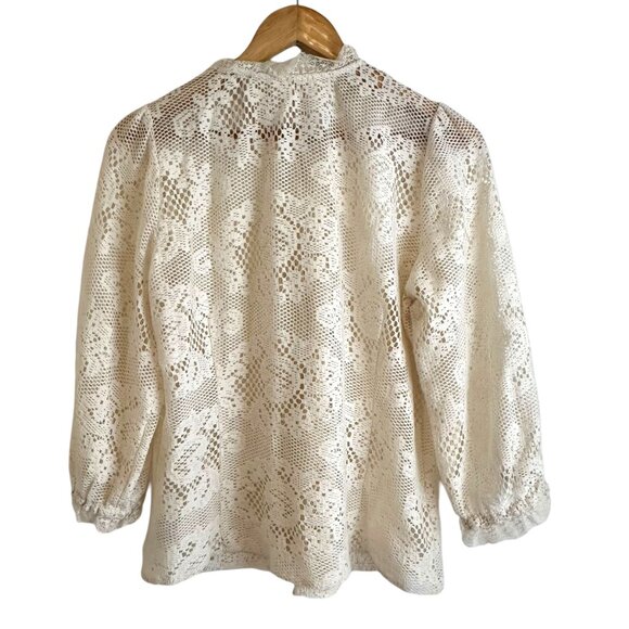 Johnny Was Cream Lace Blouse - Picture 7 of 11